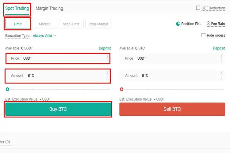 آموزش پلتفرم تبادل کوینکس ثبت معاملات اسپات