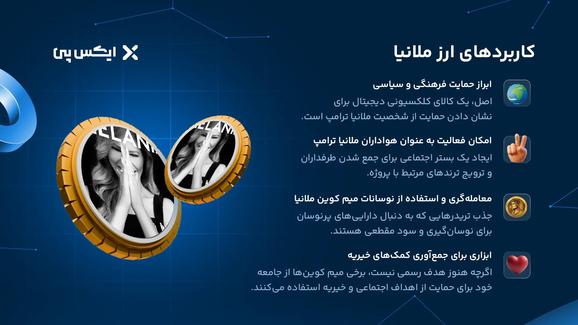 کاربرد های ارز ملانیا