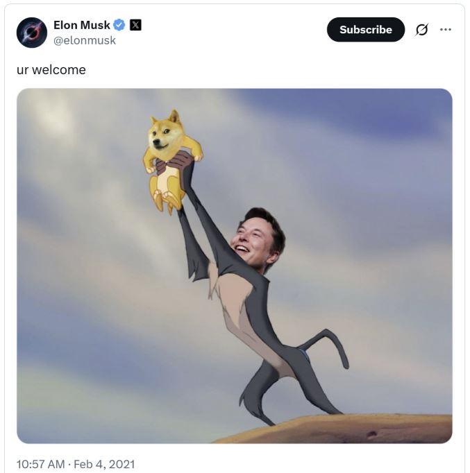 توییت معروف ایلان ماسک در مورد دوج کوین