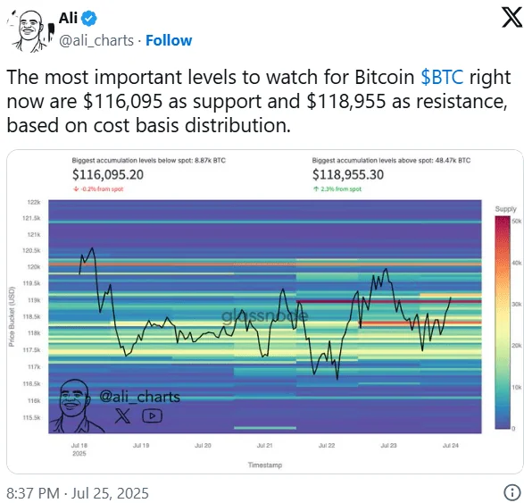 نهنگ قدیمی ۸۰٬۰۰۰ بیت کوین فروخت؛ قیمت BTC چه واکنشی نشان میدهد؟ پیشبینی علی مارتینز از قیمت بیت کوین