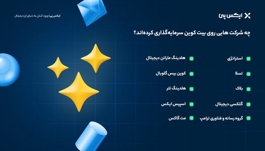 چه شرکت هایی روی بیت کوین سرمایه‌گذاری کرده‌اند؟ 